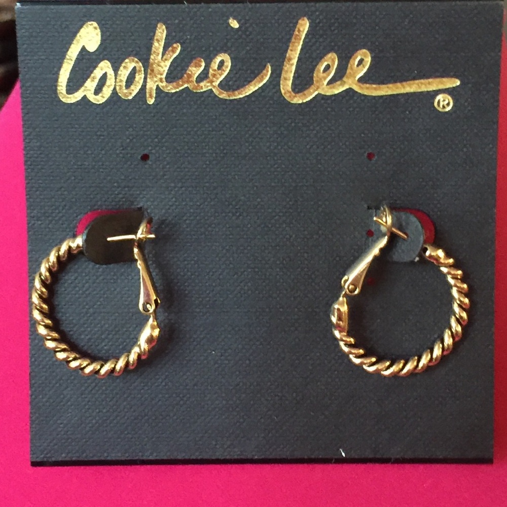 Cookie Lee Gold Twisted Hoop Earrings